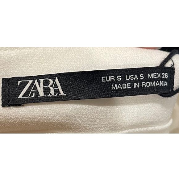 ZARA Antique White A-Line Mini Skirt - Picture 2 of 5